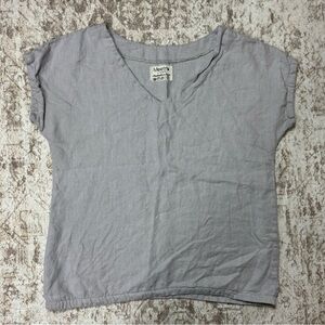 Meetra Linen Handmade V Neck Popover Blouse Size S